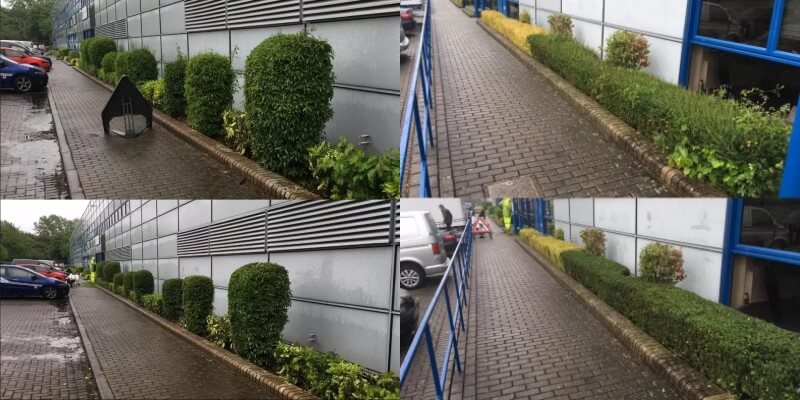 Commercial Landscaping At Side Of Building
