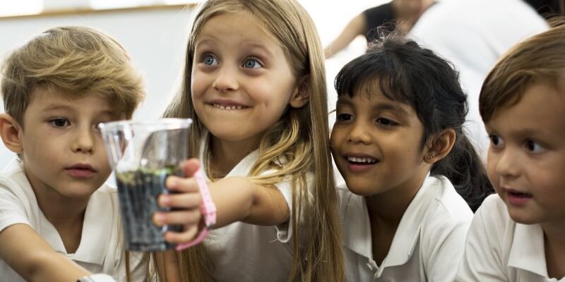 kids growing and learning about plants