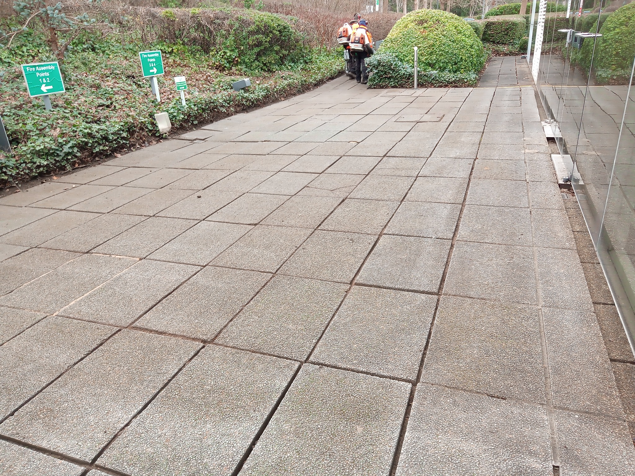 after cleaning of pavement